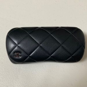 New Chanel quilted sunglass case black